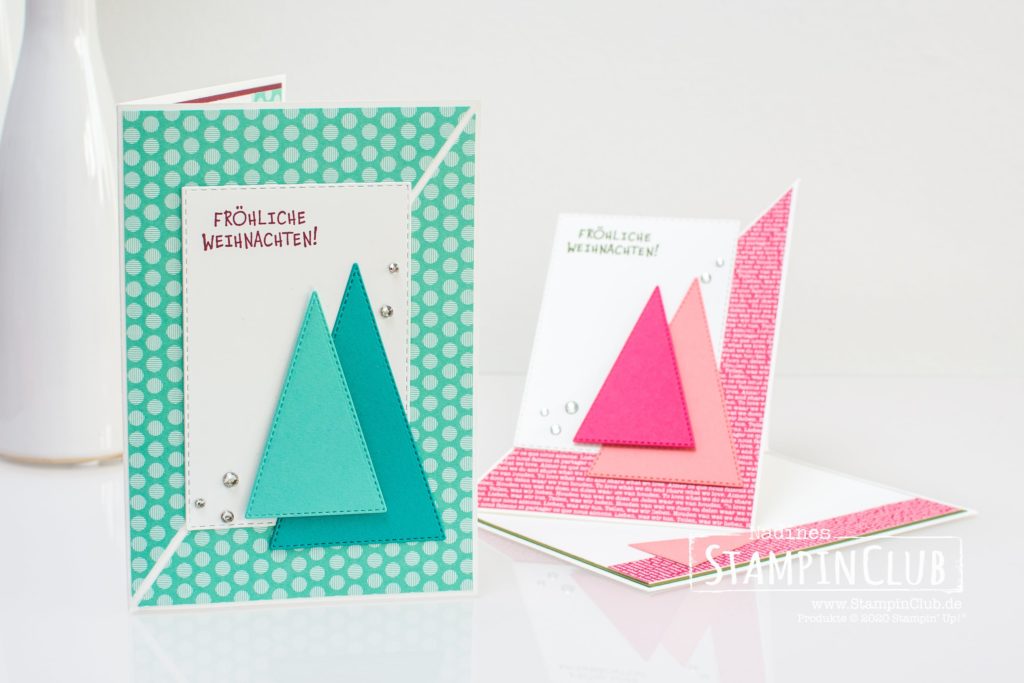 Stampin' Up!, StampinClub, Twisted Easel Card, Stanzformen Bestickte Dreiecke, Stitched Triangles Dies, Stanzformen Bestickte Rechtecke, Wichtelweihnacht