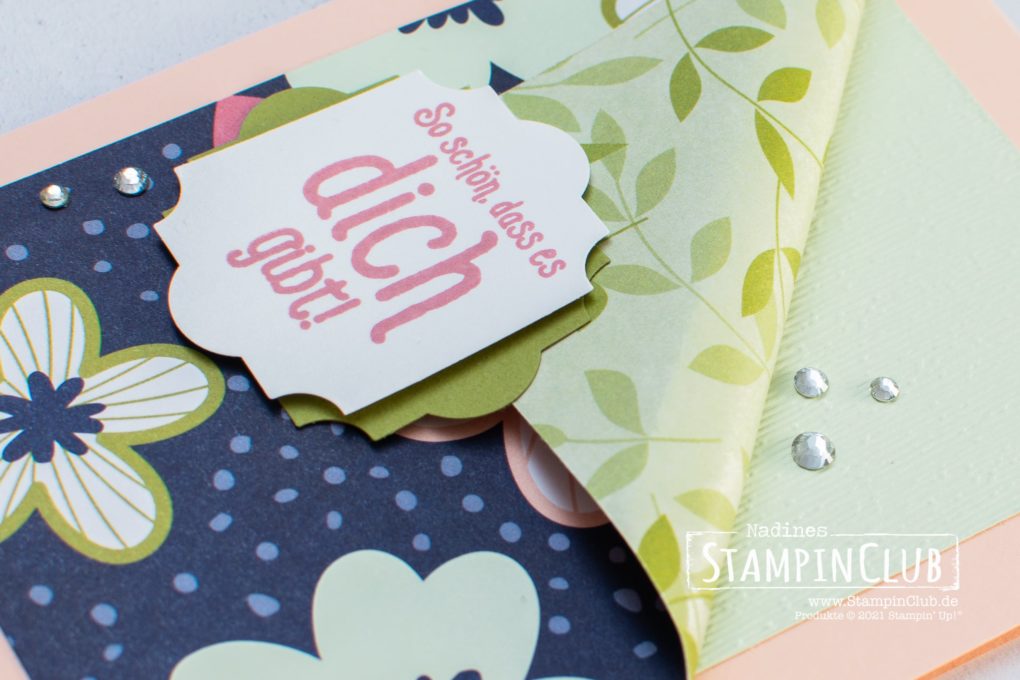 Stampin' Up!, StampinClub, Gestanzte Grüße, Punch Party, Designerpapier Papierblüten, Paper Blooms DSP