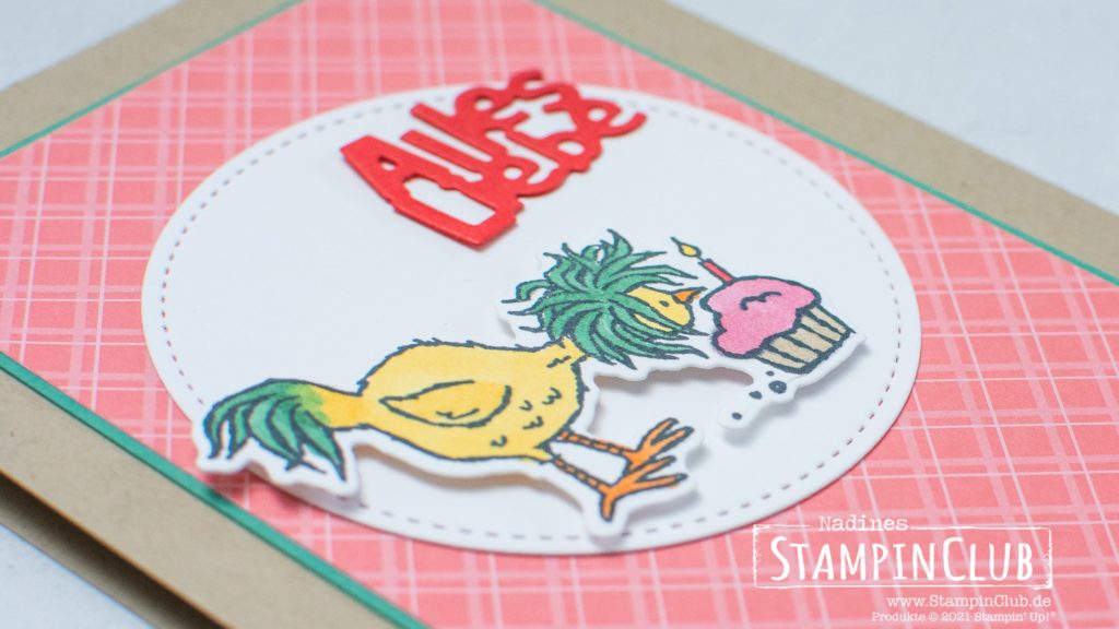 Stampin' Up!, StampinClub, Hu(h)ndert gute Wünsche, Hey Birthday Chick, Stanzformen Geburtstagshuhn, Birthday Chick Dies, Fun Fold Card