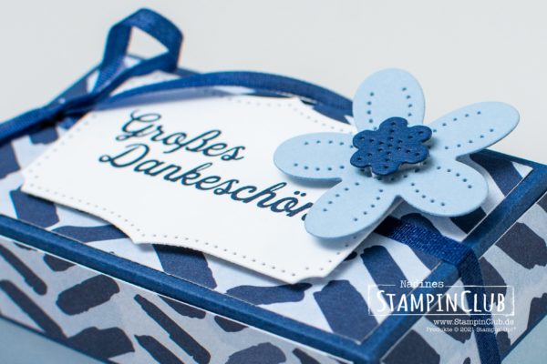 Stampin' Up!, StampinClub, Blumenverziert, In Bloom, Stanzformen Perforierte Blumen, Pierced Blooms Dies, Designerpapier Papierblüten, 2er Ferrero Rocher Box