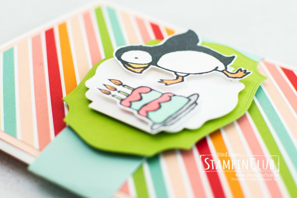 Stampin' Up!, StampinClub, Party Puffins, Designerpapier Mustermix, Pattern Party DSP, Double Fold-Out Karte