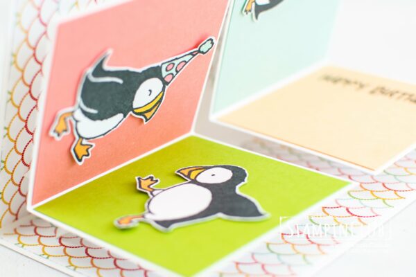 Stampin' Up!, StampinClub, Party Puffins, Designerpapier Mustermix, Pattern Party DSP, Double Fold-Out Karte