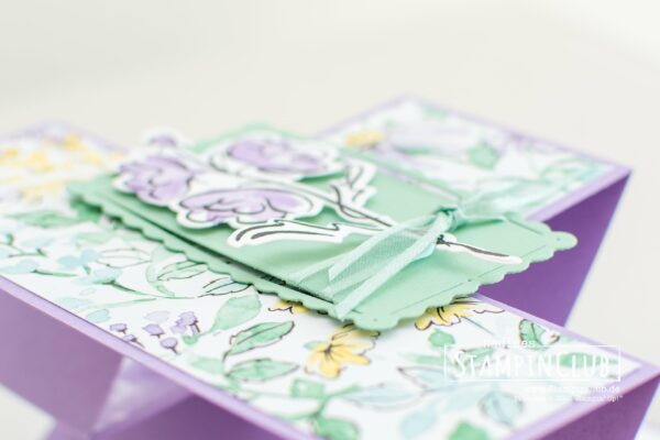 Stampin' Up!, StampinClub, Designerpapier Von Hand gemalt, Hand-penned DSP, Konturiert und Koloriert, Color & Contour, Stanzformen Gewellte Konturen, Scalloped Contours Dies, Multi-Fold-Card, Multi-Fold-Karte, easy tri-fold card