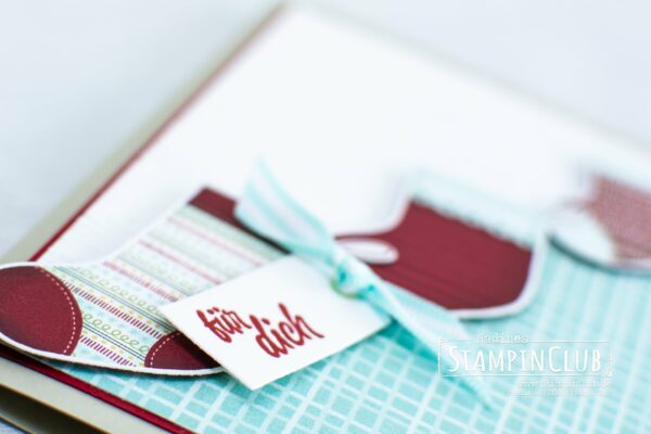 Stampin' Up!, StampinClub, Designerpapier Weihnachten im Strumpf, Sweet Stockings DSP, Stanzformen im Strumpf, Stockings Dies, Festliche Strümpfe, Sweet Little Stockings, Prägeform Holzstruktur 3D, Timber 3D Embossing Folder