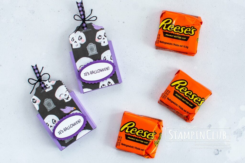 Peanut Butter Cup, Stampin' Up!®, StampinClub, Designerpapier Heiteres Halloween, Cute Halloween DSP, Clever Cats. Reeses Peanut Butter Cups