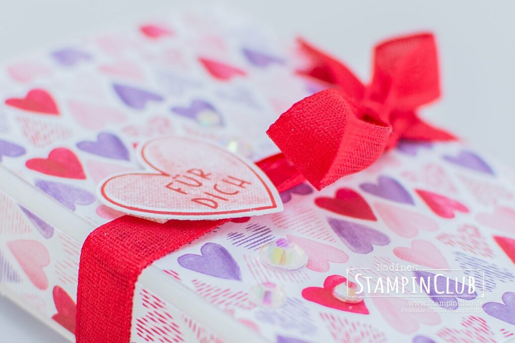 Süße Schachteln, Stampin' Up!®, StampinClub, Designerpapier Herz an Herz, Grüße mit Herz, Stanzformen Herzensdinge
