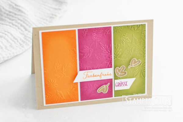 Stampin' Up!, StampinClub, Dankbarer Herbst, Pick of the Patch, 3D Prägeform Tanzendes Laub, Leaf Fall 3D Embossing Folder
