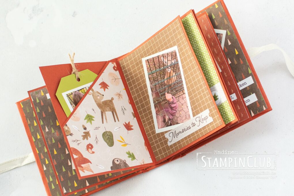 Stampin' Up!, StampinClub, Minialbum, Graupappe-Album, Herbst-Album, DESIGNERPAPIER 12" X 12" (30,5 X 30,5 CM) UND AUFKLEBERBOGEN SCHÖNE HERBSTTAGE, SWEET DAYS OF AUTUMN 12" X 12" (30.5 X 30.5 CM) DESIGNER SERIES PAPER & STICKER SHEET