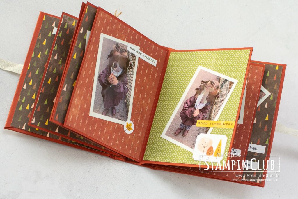 Stampin' Up!, StampinClub, Minialbum, Graupappe-Album, Herbst-Album, DESIGNERPAPIER 12" X 12" (30,5 X 30,5 CM) UND AUFKLEBERBOGEN SCHÖNE HERBSTTAGE, SWEET DAYS OF AUTUMN 12" X 12" (30.5 X 30.5 CM) DESIGNER SERIES PAPER & STICKER SHEET